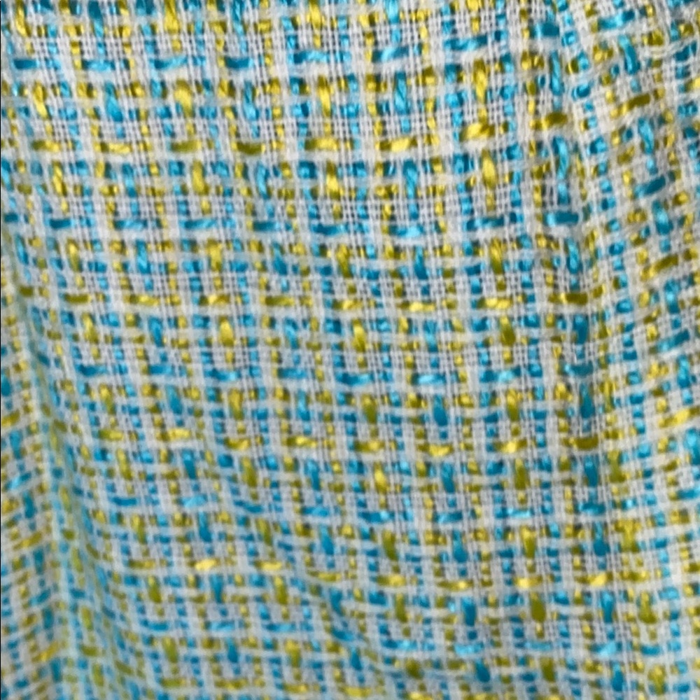 Dana Buchman Women's Yellow and Blue Tweed 2 Piece Skirt Suit Blazer Jacket - Picture 8 of 13